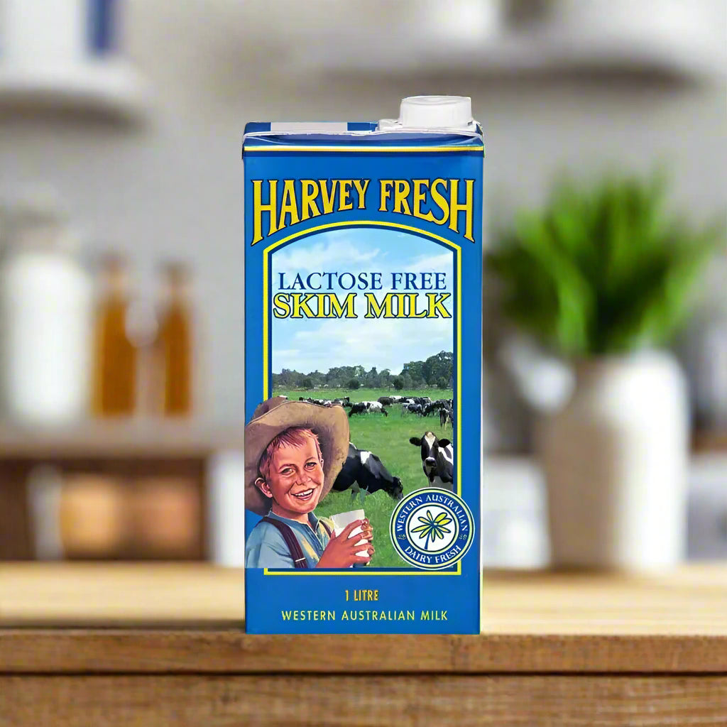 Harvey Fresh Lactose-Free Skim Milk – 1L UHT – Australian Dairy – 0% Fat – Long Life Milk for Lactose Intolerance – Calcium-Rich & Easy to Digest