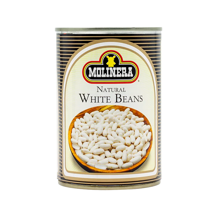Molinera Natural White Beans 400g | Ready-to-Eat White Beans | High-Fiber Pantry Staple