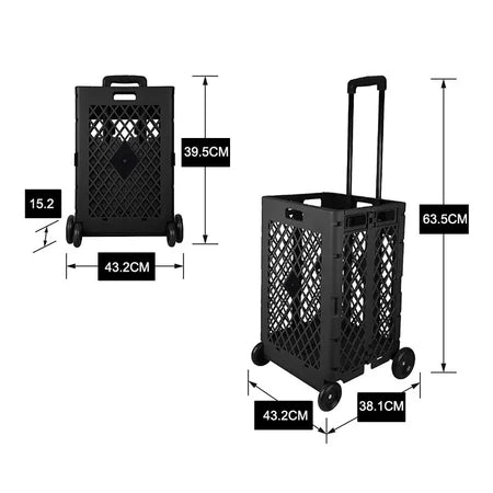 Foldable Grocery Trolley Cart (4 Wheels)