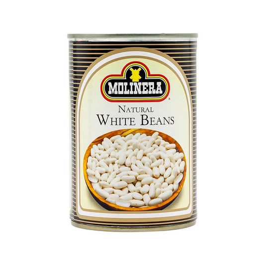 Molinera Natural White Beans 400g | Ready-to-Eat White Beans | High-Fiber Pantry Staple
