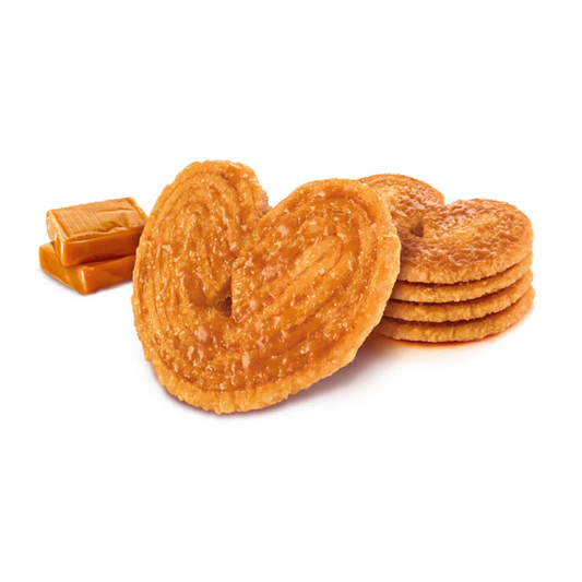 St. Michel Palmiers Crispy Caramel Cookies, Authentic French Puff Pastry Biscuits, Light & Flaky Caramelized Snack, 100g