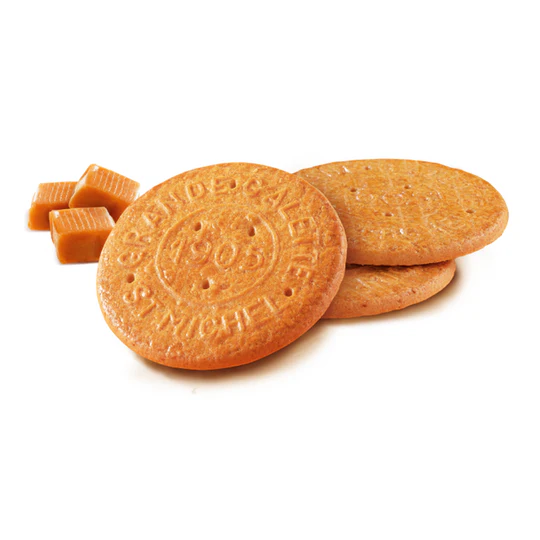 St Michel Grande Galette Caramel Butter Cookies, Authentic French Butter Biscuits, Crispy Gourmet Snack, 150g