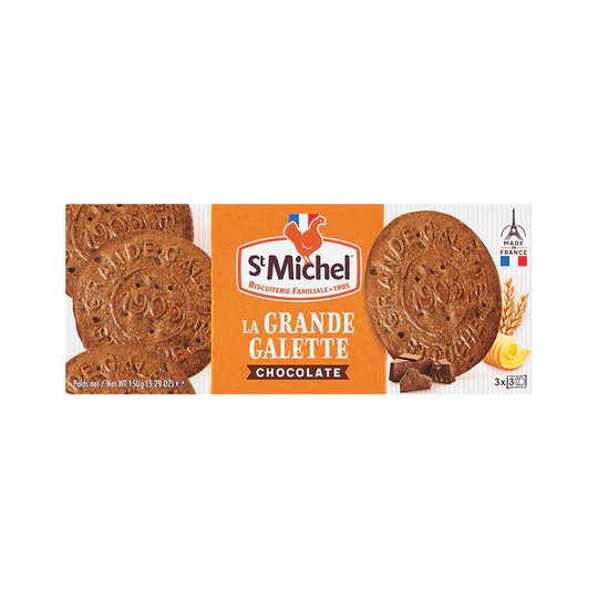 St. Michel Grande Galette Chocolate Butter Cookies 150g | French Crispy Butter Cookies with Chocolate | Premium Snack