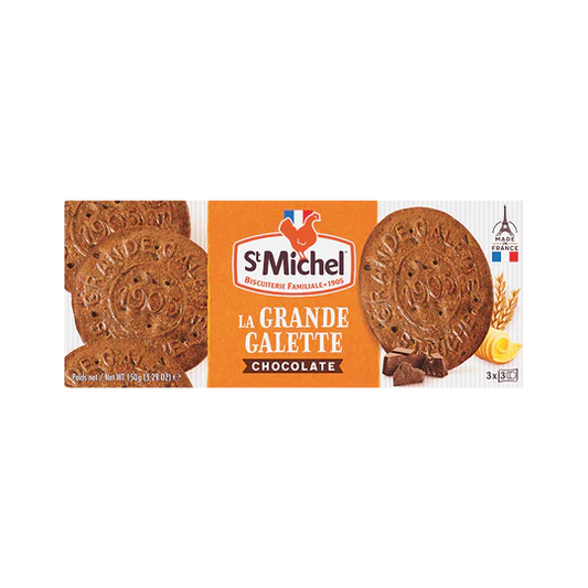 St. Michel Grande Galette Chocolate Butter Cookies 150g | French Crispy Butter Cookies with Chocolate | Premium Snack