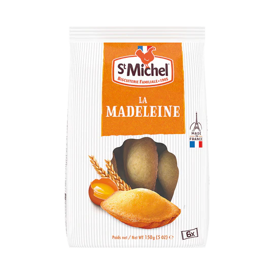 St. Michel Madeleine Sponge Cake 150g | Soft French Butter Cakes | Classic Madeleine Snack