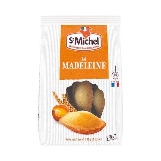 St. Michel Madeleine Sponge Cake 150g | Soft French Butter Cakes | Classic Madeleine Snack